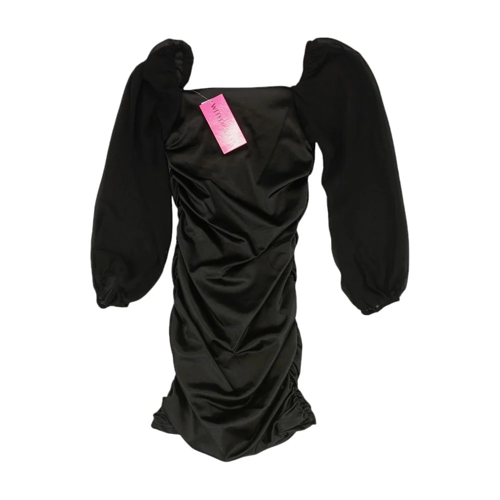 Black Solid Midi Dress - Image 2