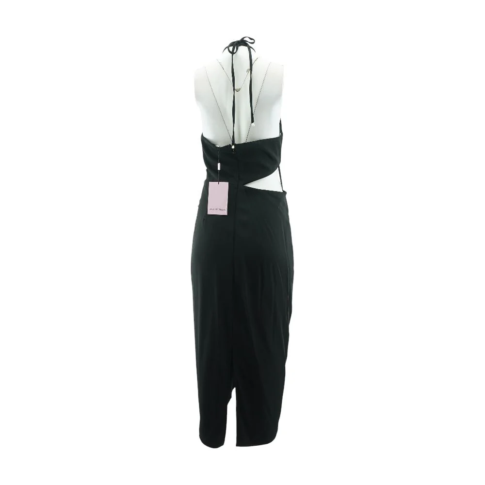 Black Solid Midi Dress - Image 2