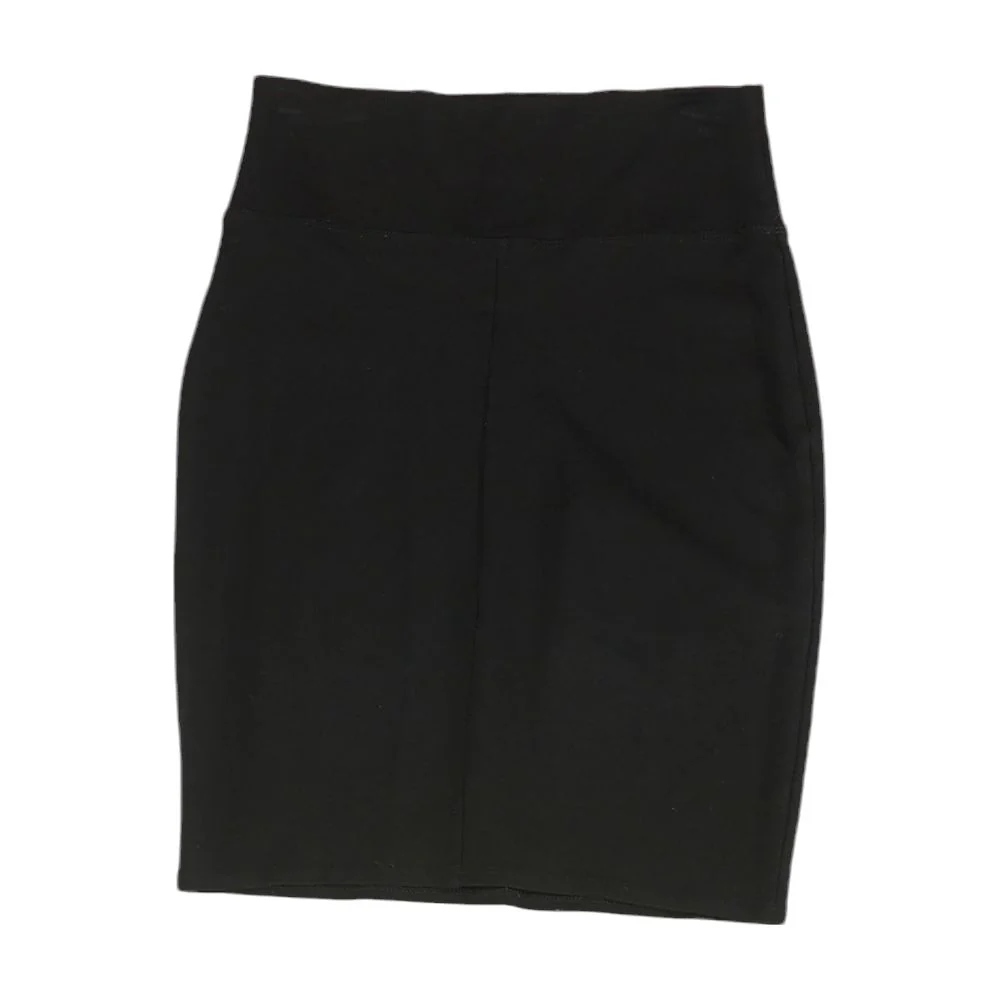 Black Solid Midi Skirt - Image 2