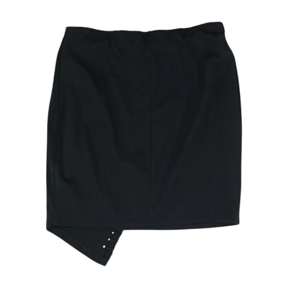 Black Solid Midi Skirt - Image 2