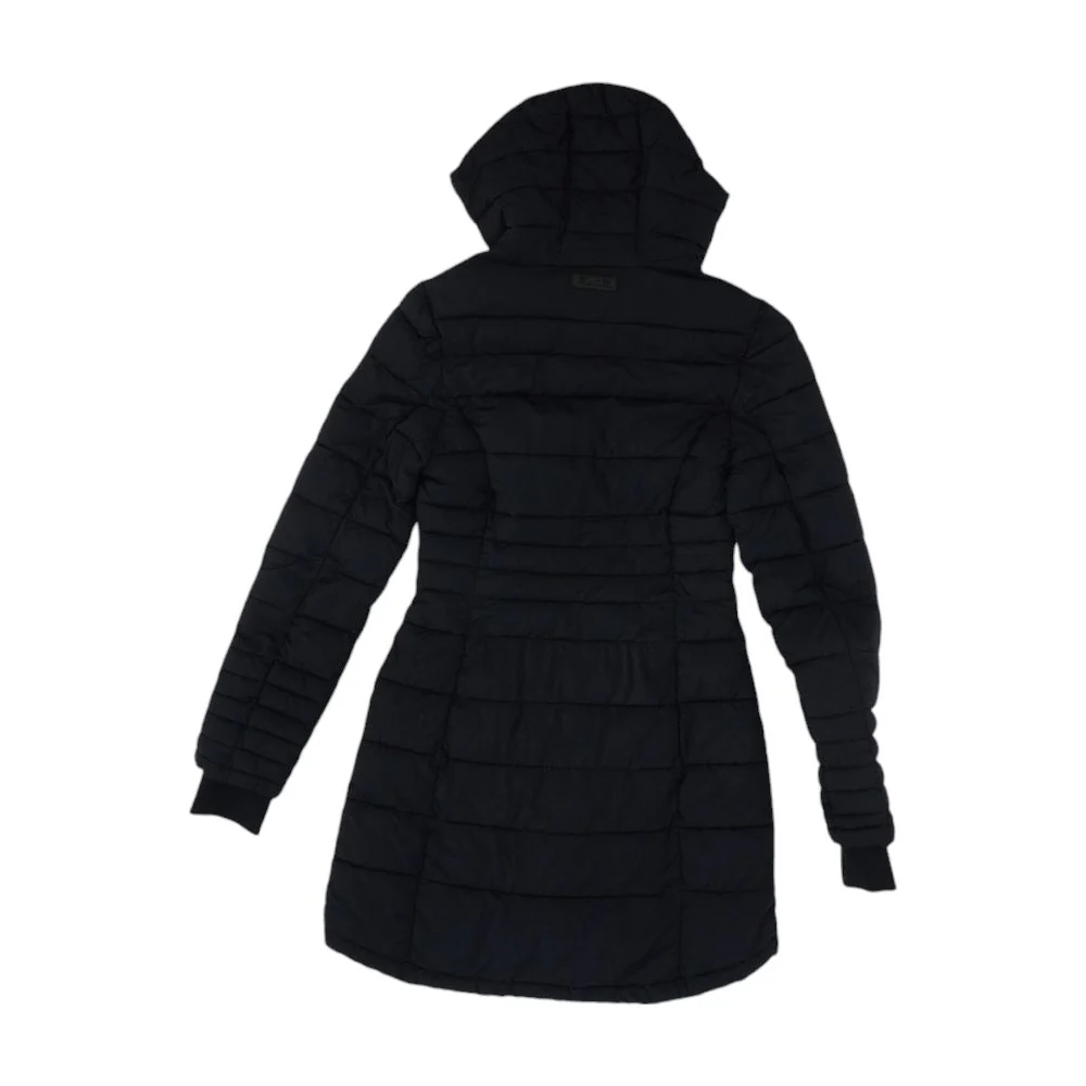 Black Solid Puffer Coat - Image 2