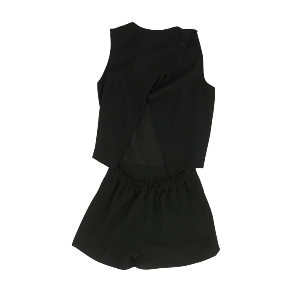 Black Solid Romper - Image 2