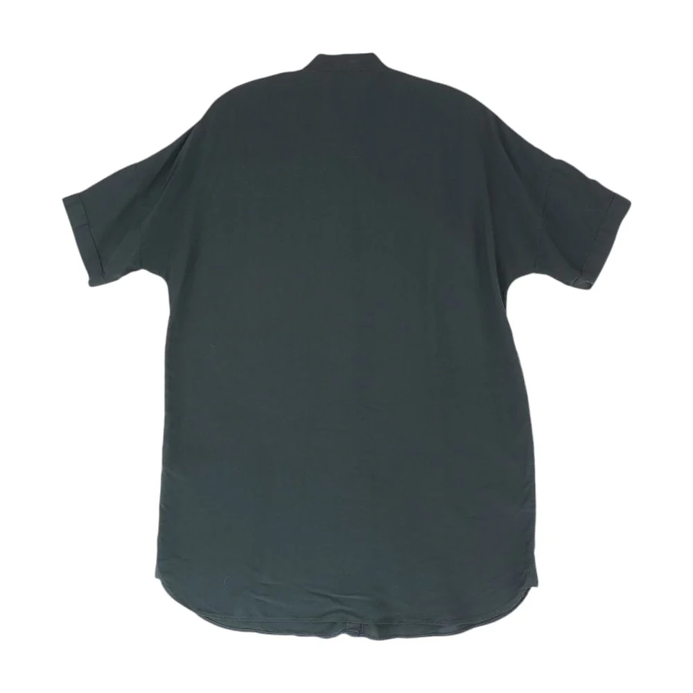 Black Solid Short Sleeve Blouse - Image 2