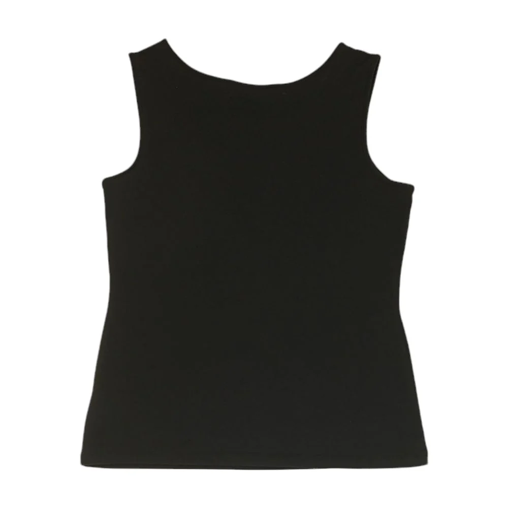 Black Solid Sleeveless Blouse - Image 2