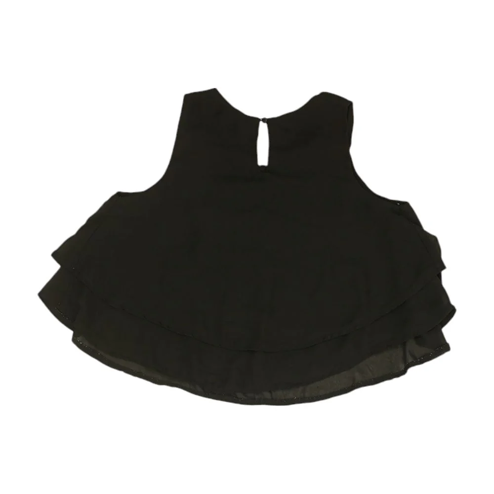 Black Solid Sleeveless Blouse - Image 2