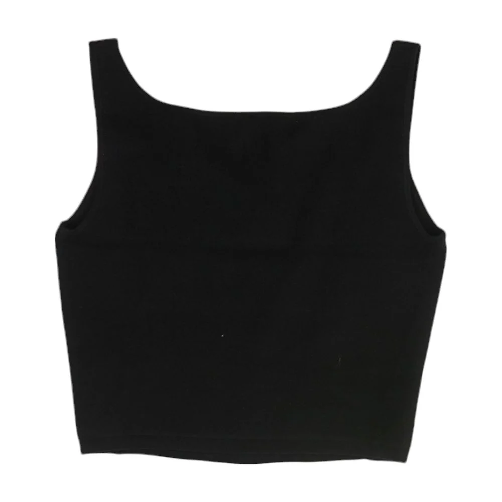 Black Solid Sleeveless Blouse - Image 2