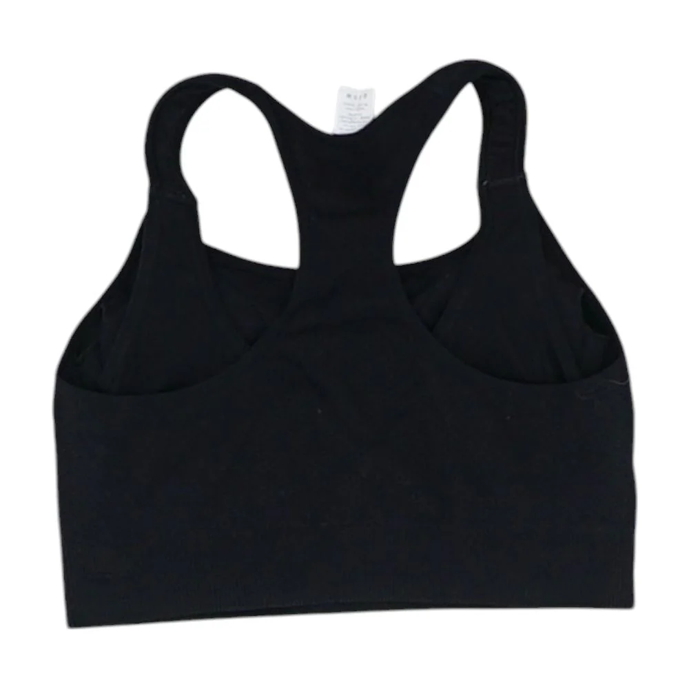 Black Solid Sports Bra - Image 2
