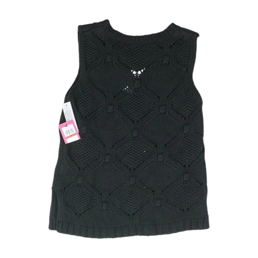 Black Solid Tank Knit Top - Image 2
