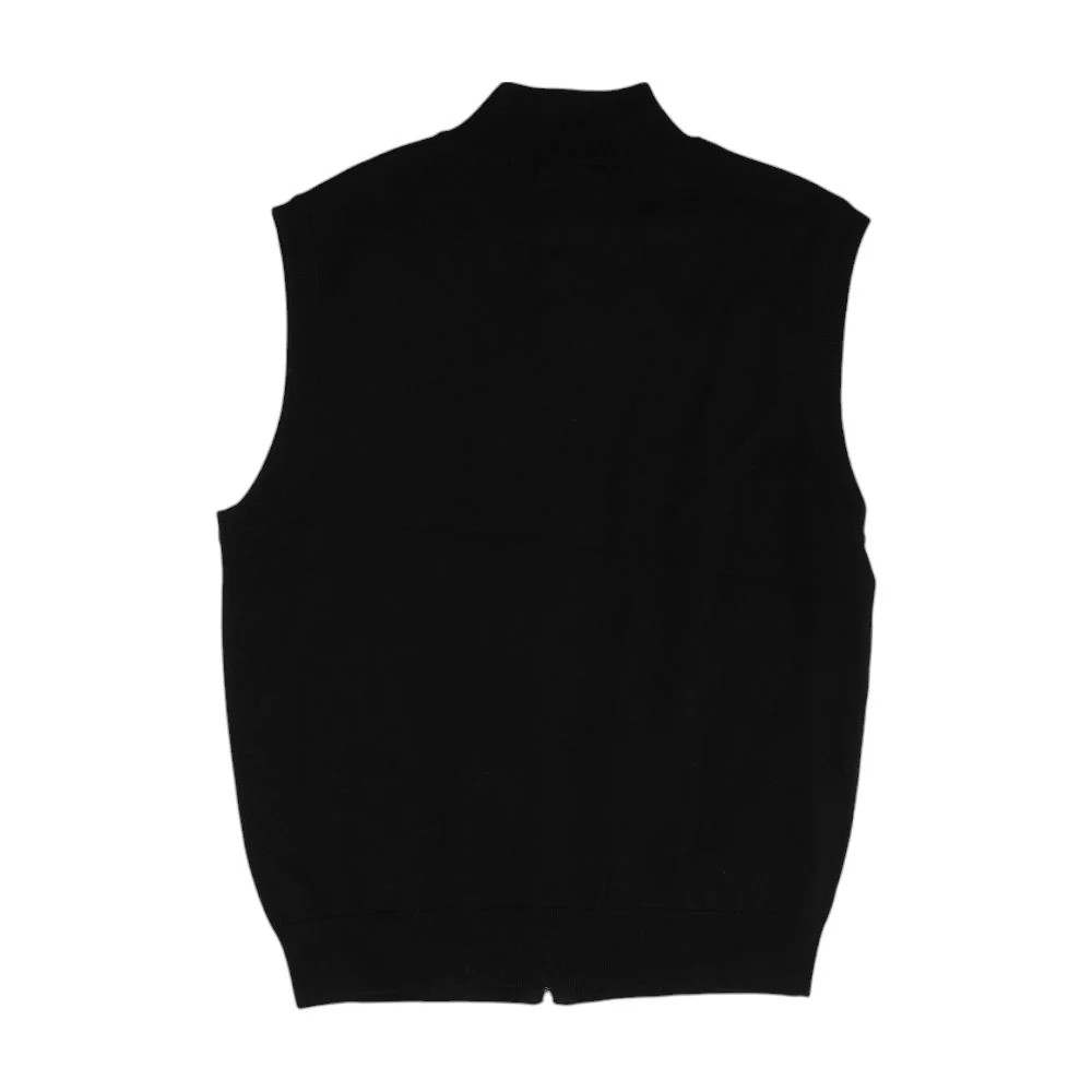 Black Solid Vest Sweater - Image 2