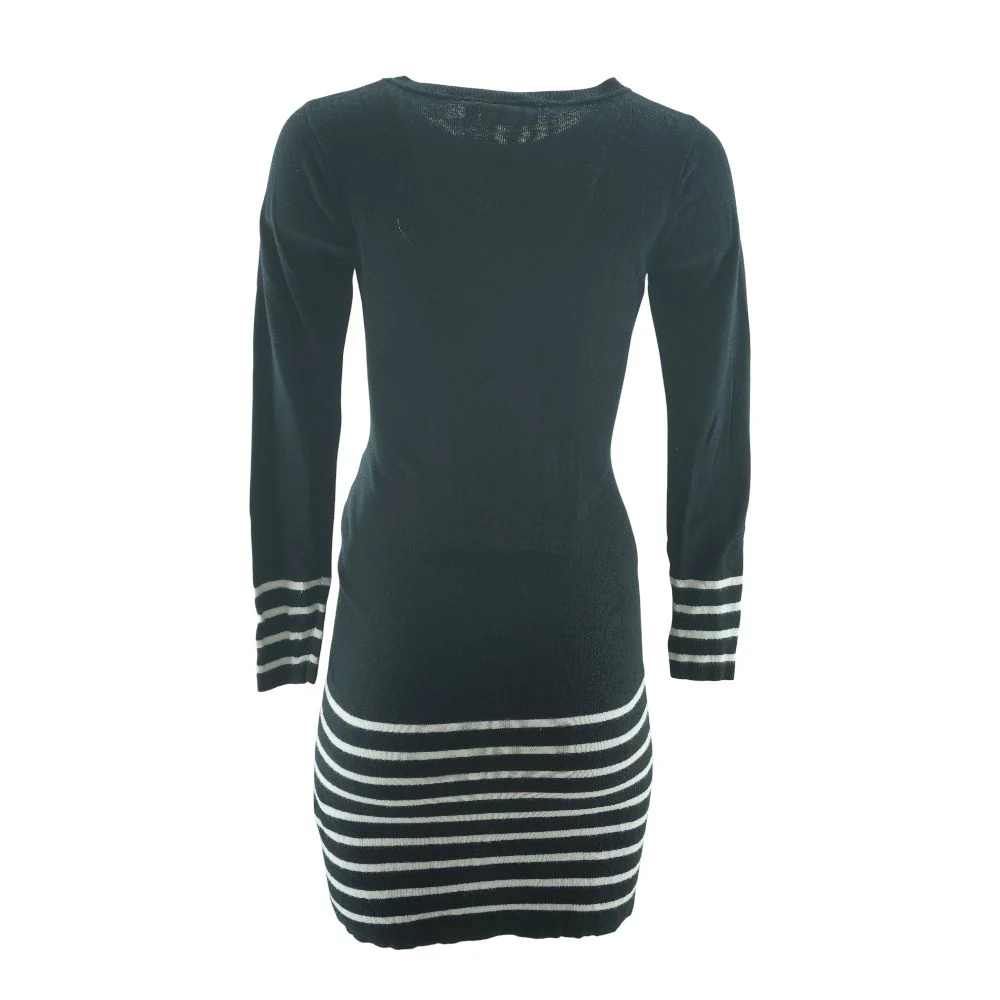 Black Striped Maternity Mini Dress - Image 3