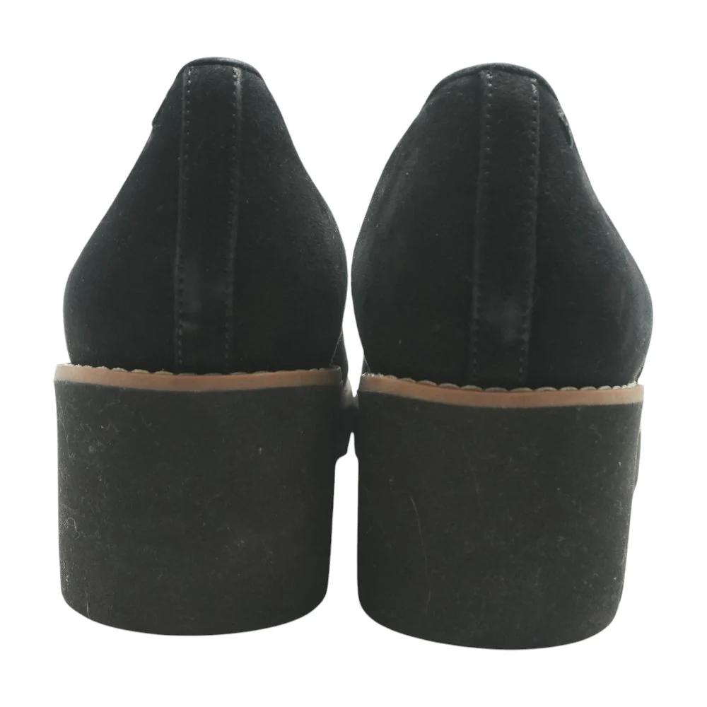 Black Wedge Loafer Heels - Image 2