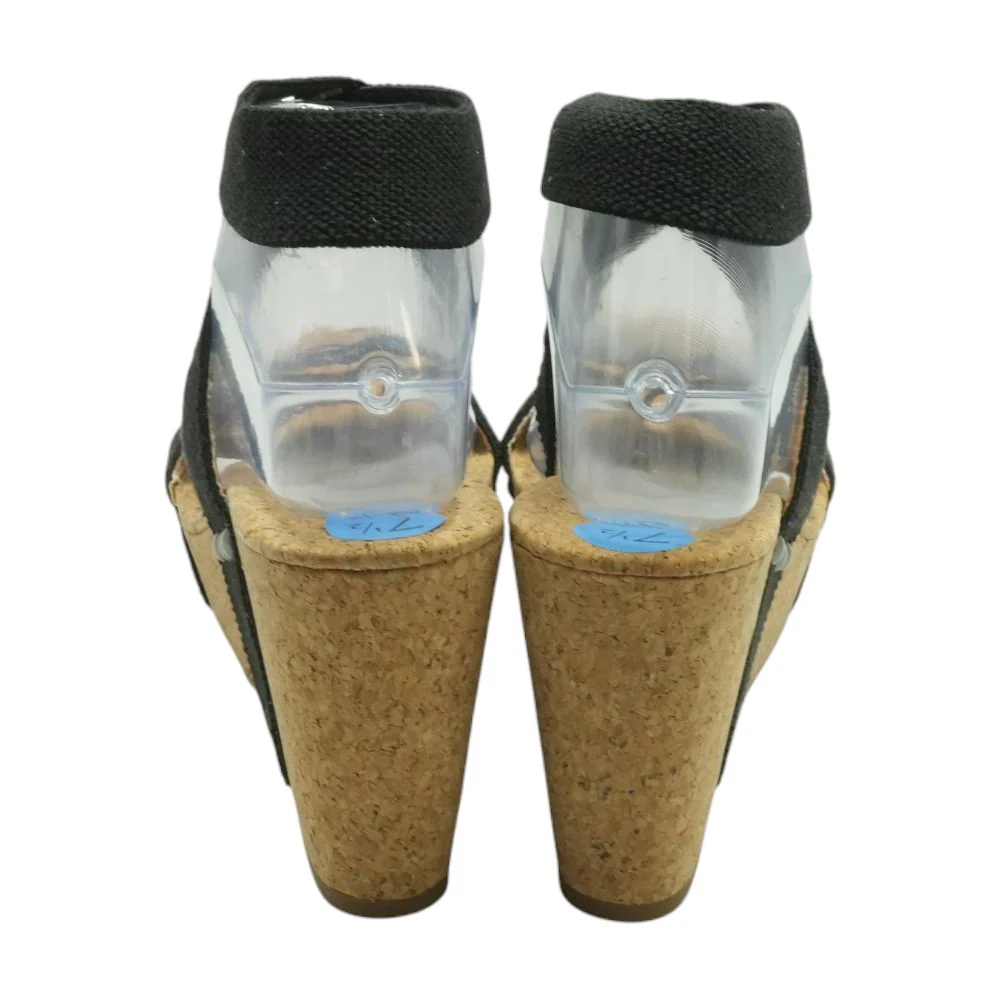 Black Wedged Sandals - Image 2