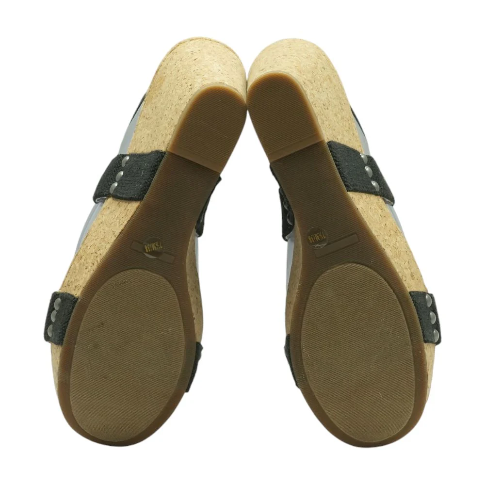 Black Wedged Sandals - Image 3