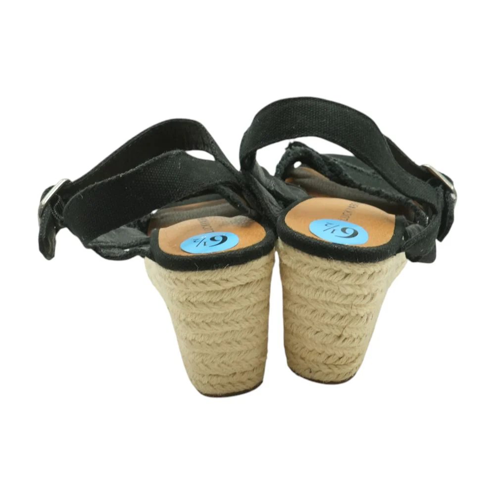 Black Wedged Sandals - Image 2