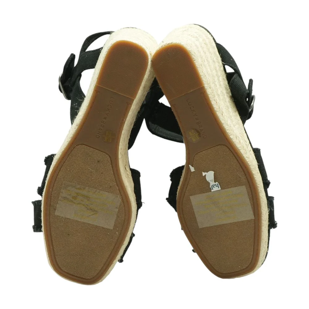 Black Wedged Sandals - Image 3