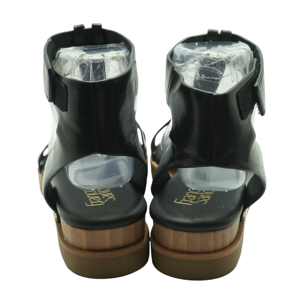 Black Wedged Sandals - Image 2