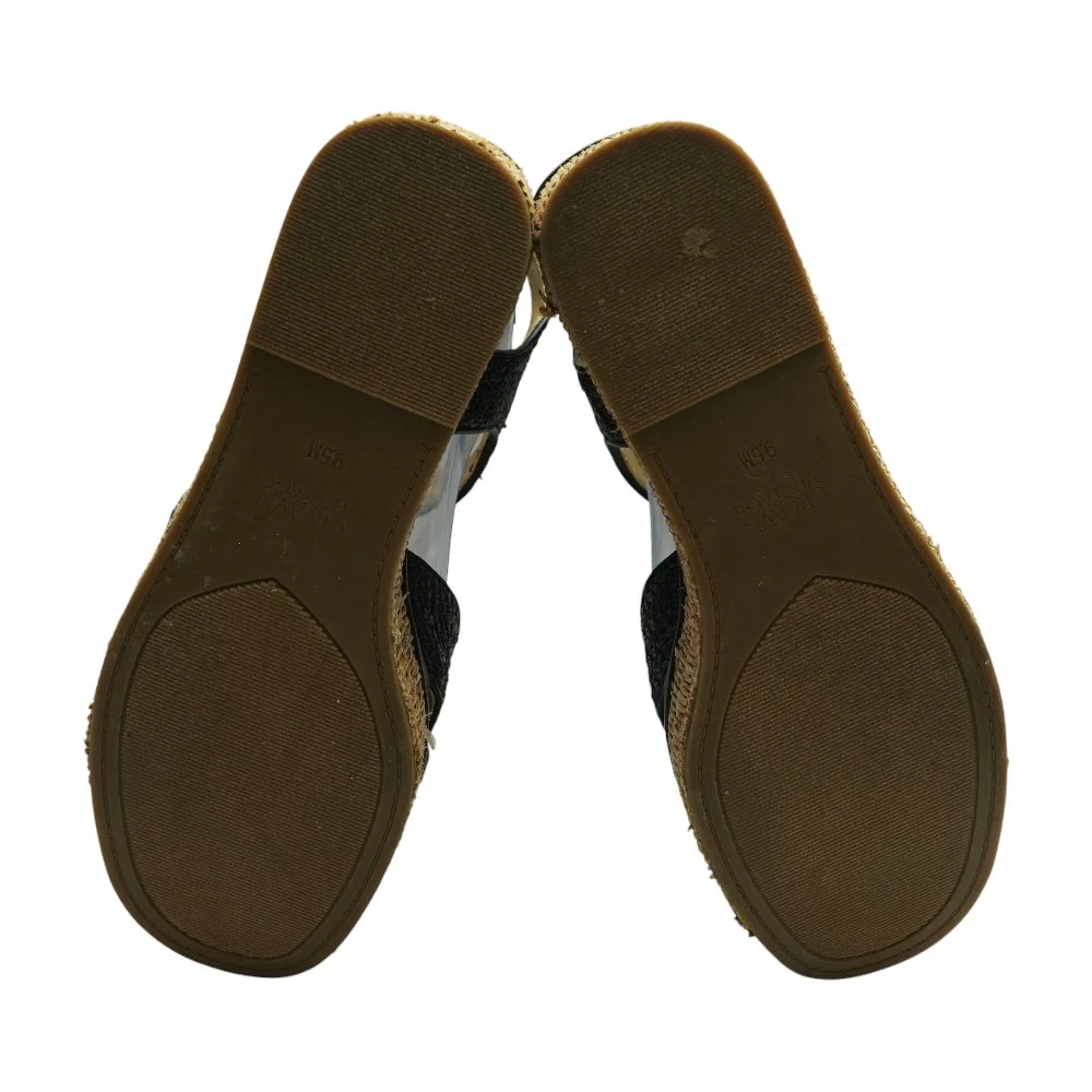 Black Wedged Sandals - Image 3