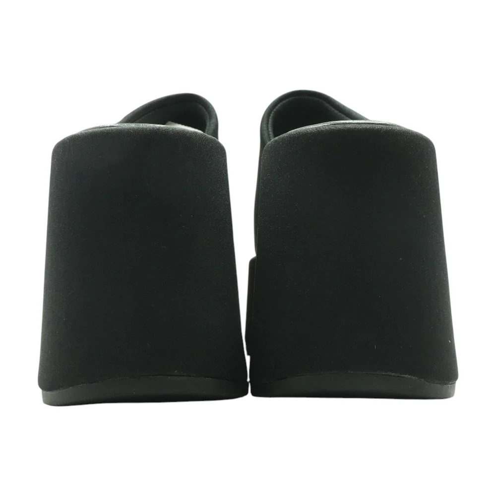 Black Wedged Sandals - Image 2