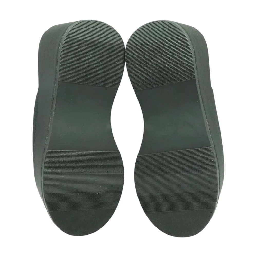 Black Wedged Sandals - Image 3