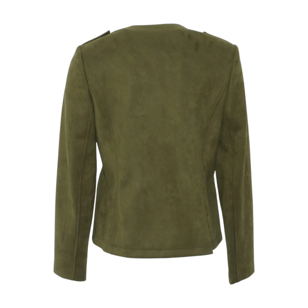 Olive Solid Blazer - Image 2