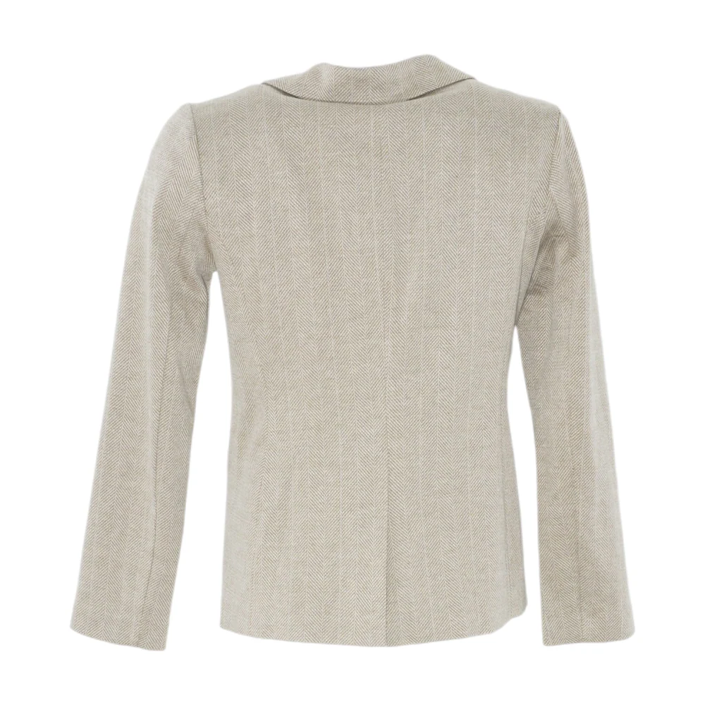 Beige Herringbone Blazer - Image 2