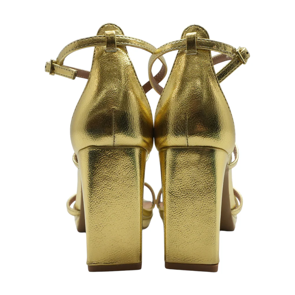 Gold Block Heels - Image 2