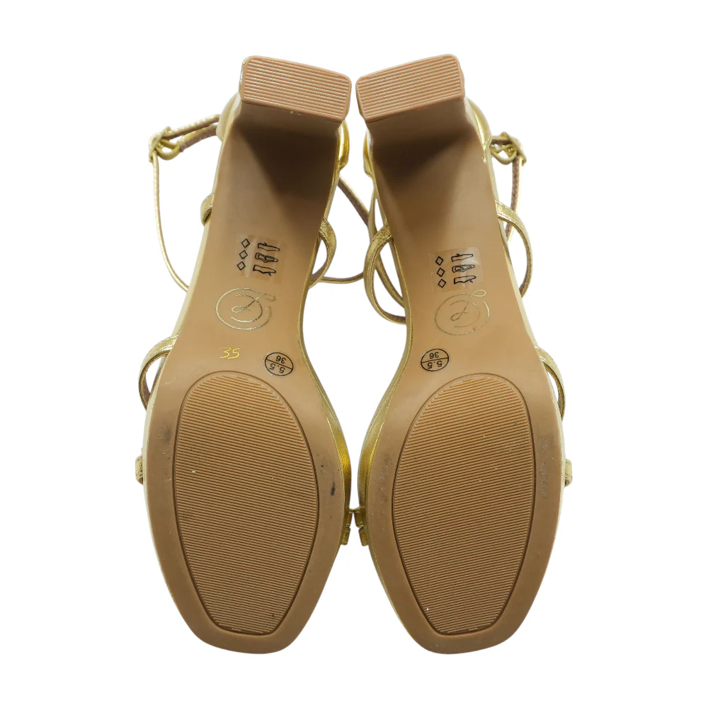 Gold Block Heels - Image 3