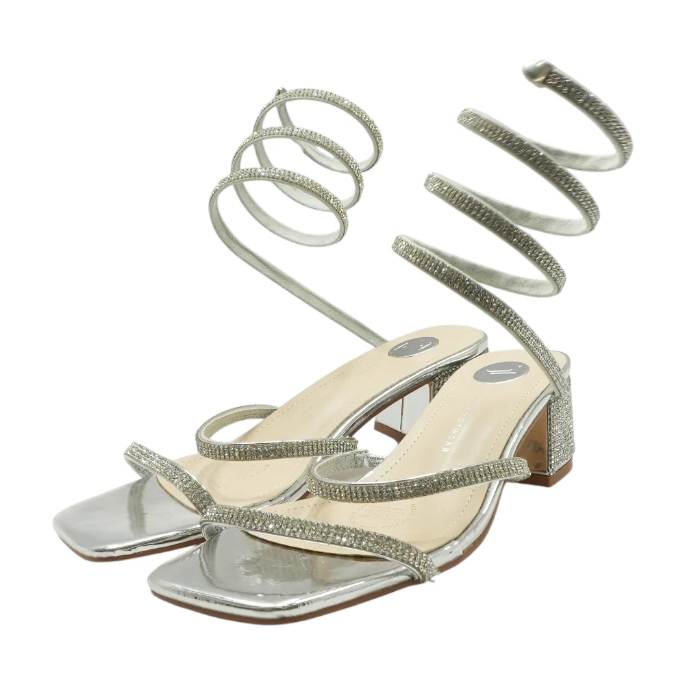 Silver Block Heels