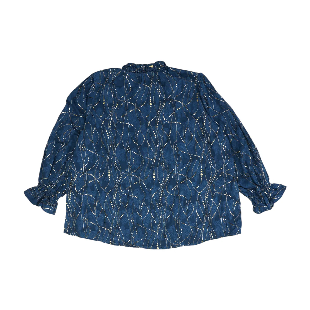 Navy Plus Abstract Blouse - Image 2