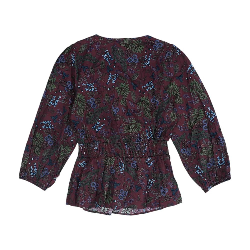 Burgundy Floral Blouse - Image 2