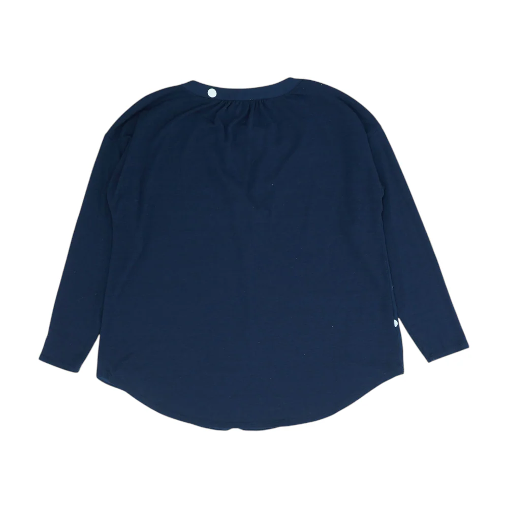 Navy Petite Polka Dot Blouse - Image 2