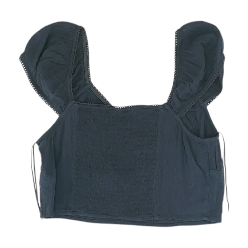 Black Cropped Blouse - Image 2