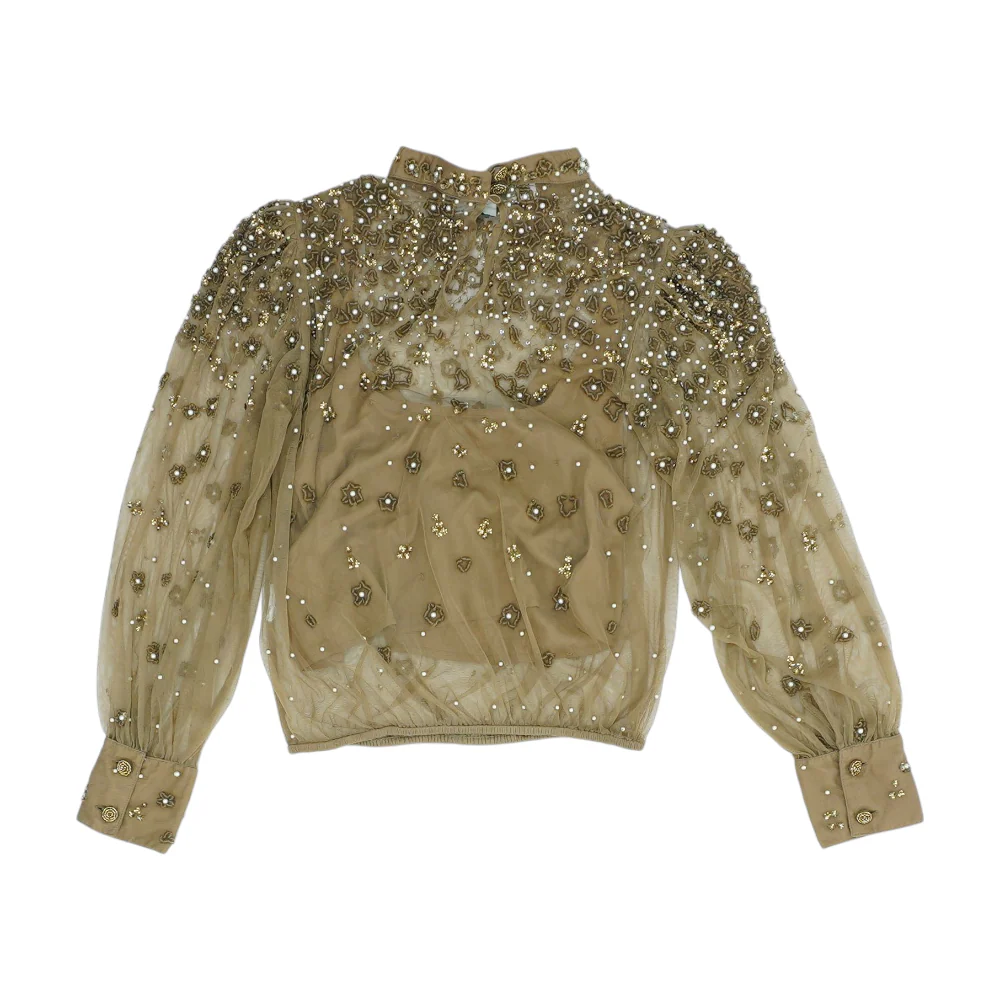 Brown Abstract Blouse - Image 2