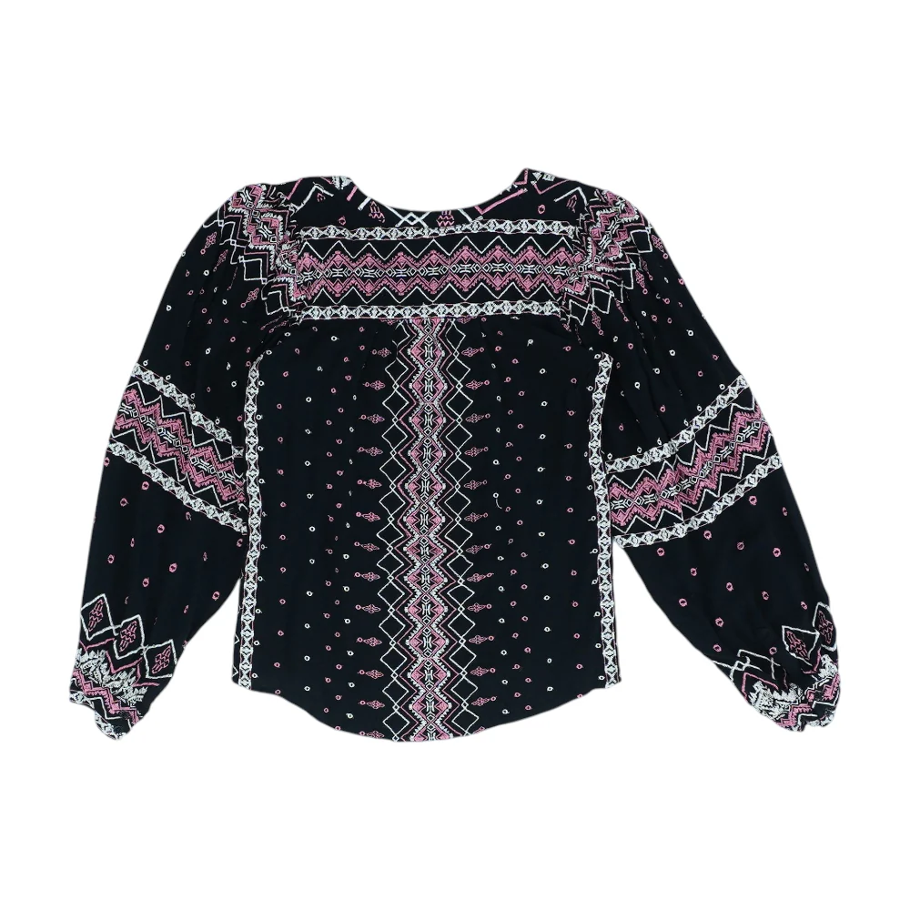 Black Abstract Blouse - Image 2