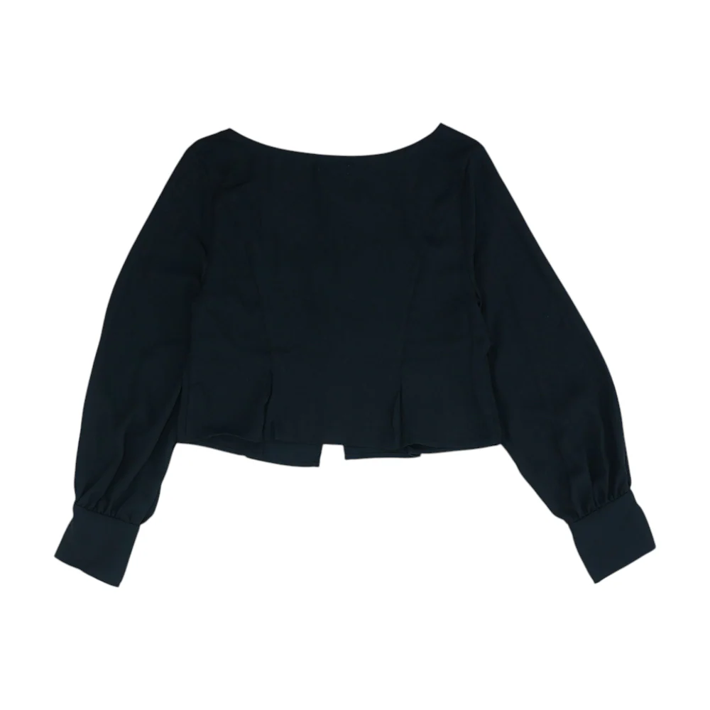 Black Cropped Blouse - Image 2