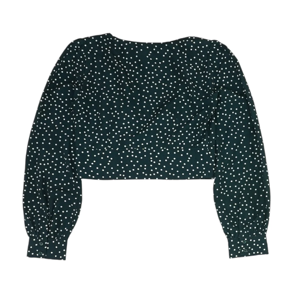 Green Polka Dot Cropped Blouse - Image 2