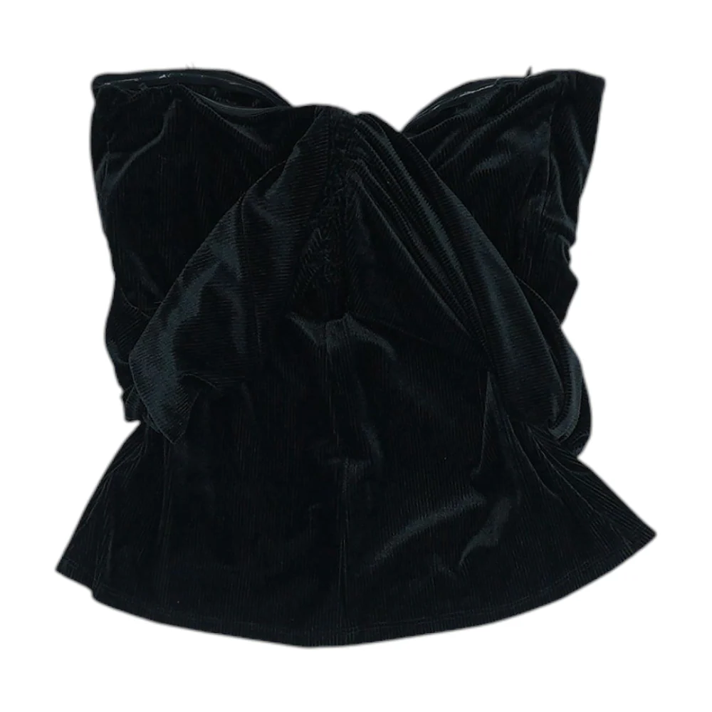 Black Cropped Blouse - Image 2
