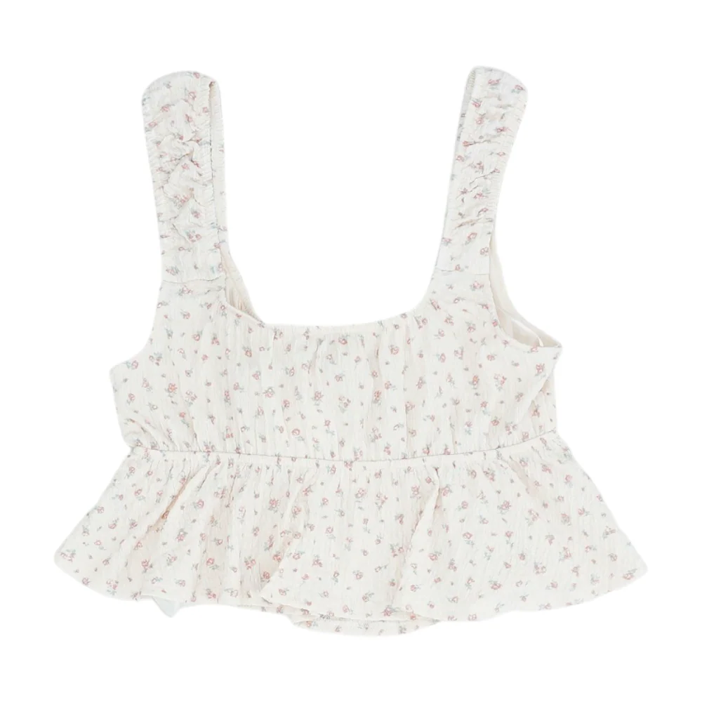 Pink Floral Cropped Blouse - Image 2