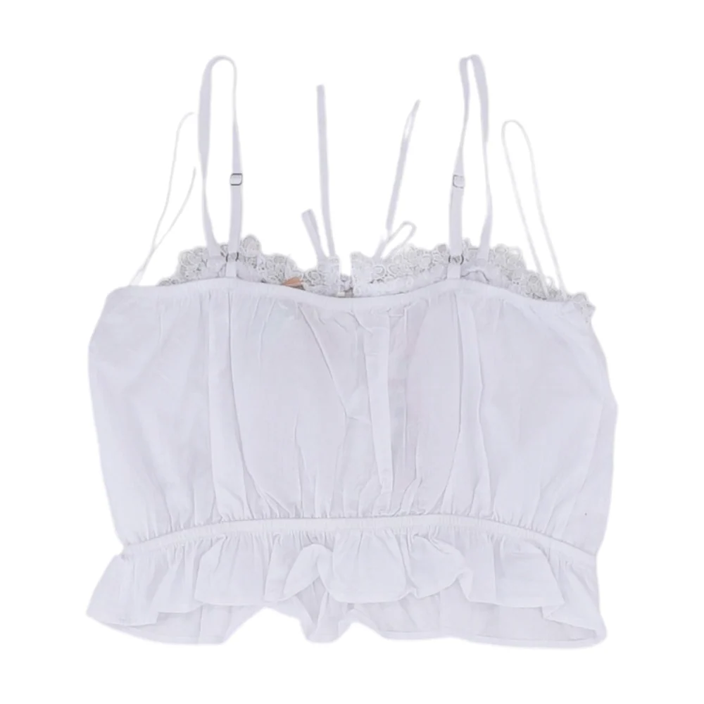 White Floral Cropped Blouse - Image 2
