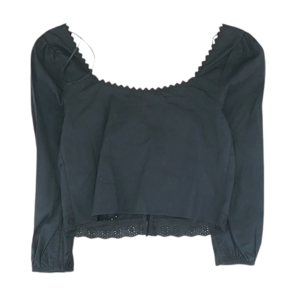 Black Cropped Blouse - Image 2