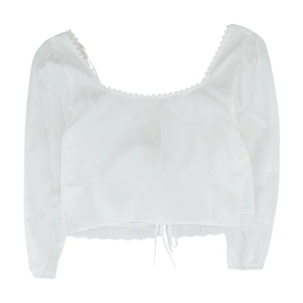 White Cropped Blouse - Image 2