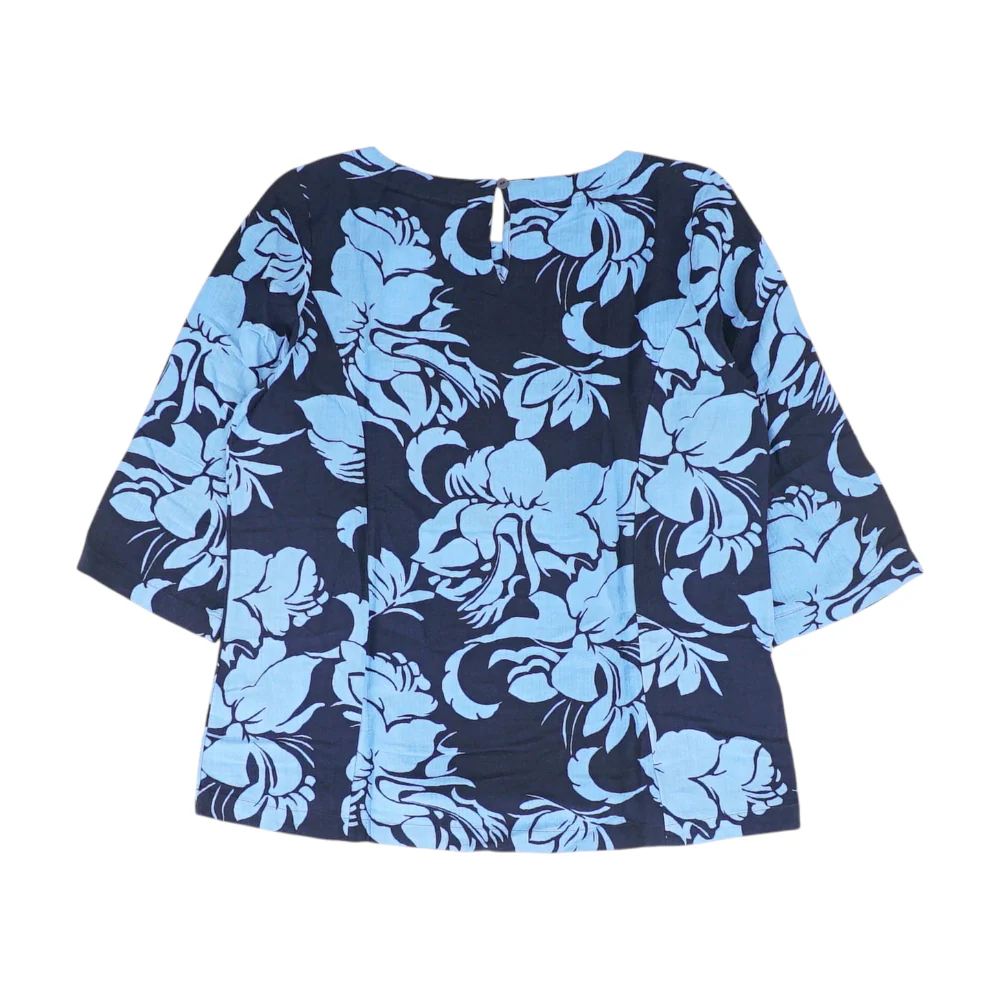 Navy Floral Blouse - Image 2