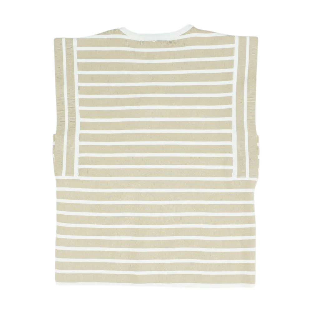 Tan Striped Blouse - Image 2
