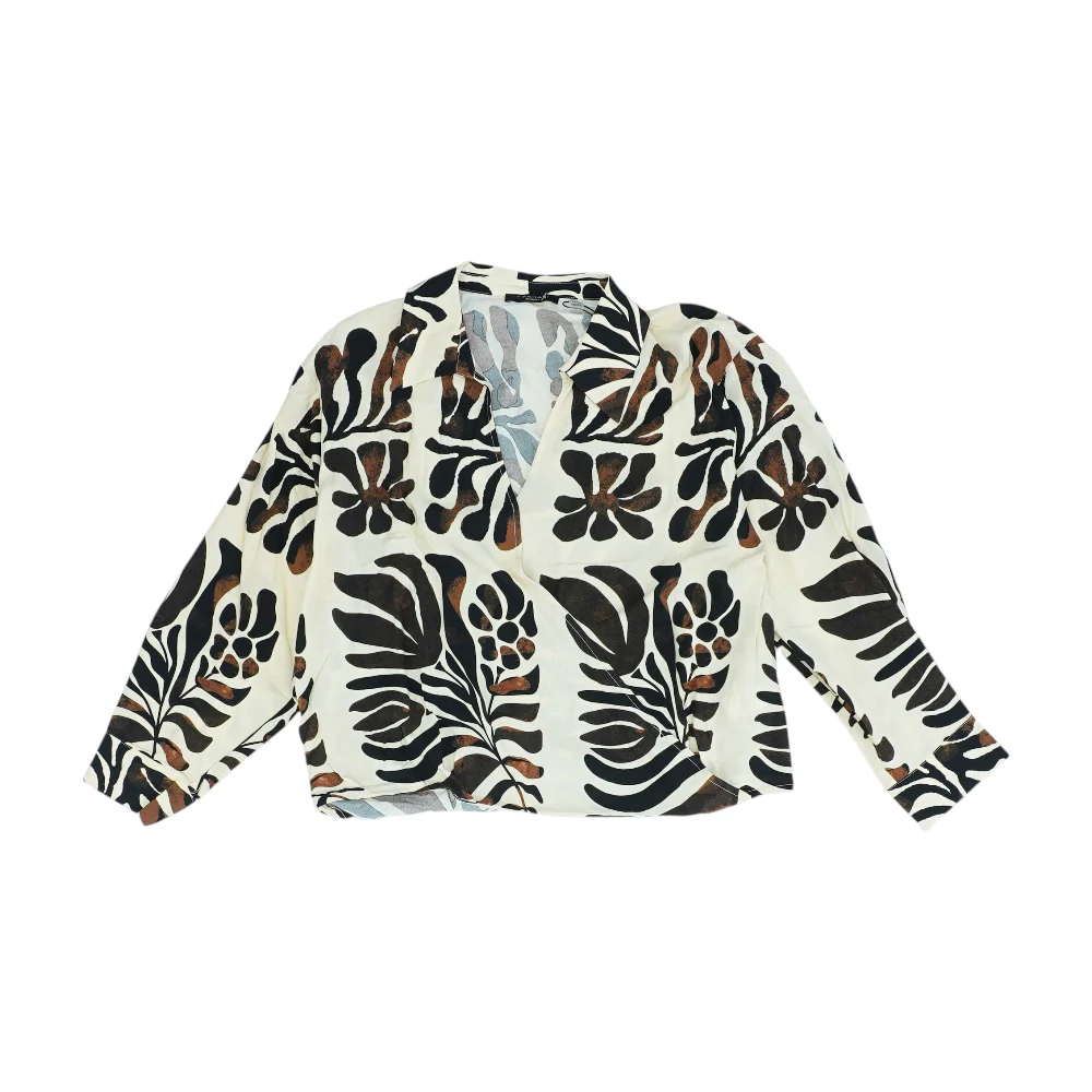 Tan Floral Blouse
