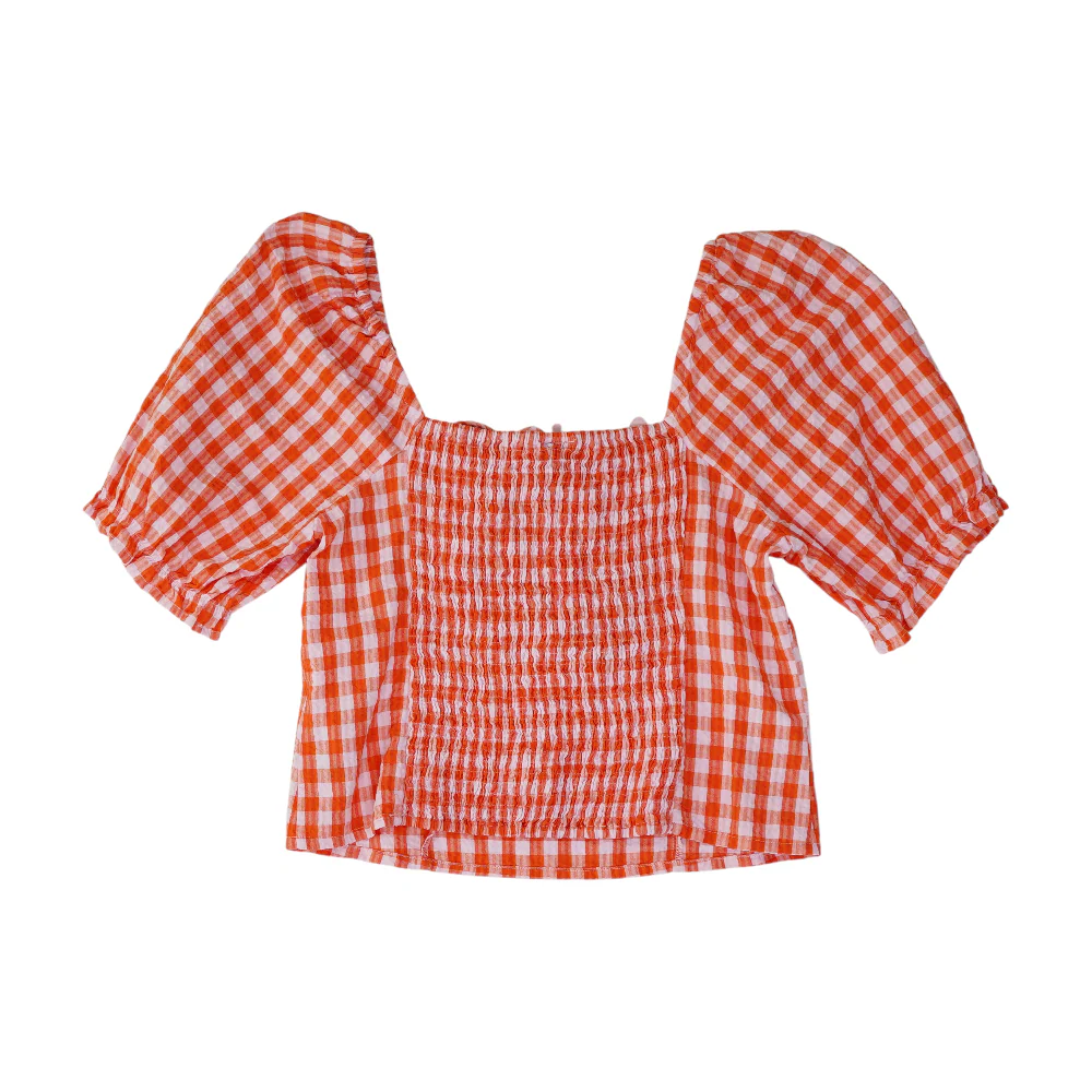 Orange Check Blouse - Image 2