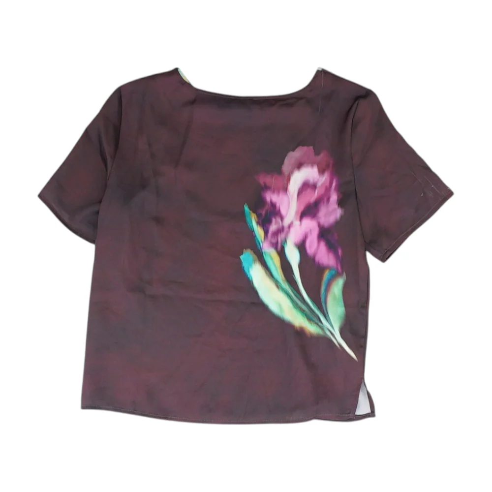 Burgundy Floral Blouse - Image 2