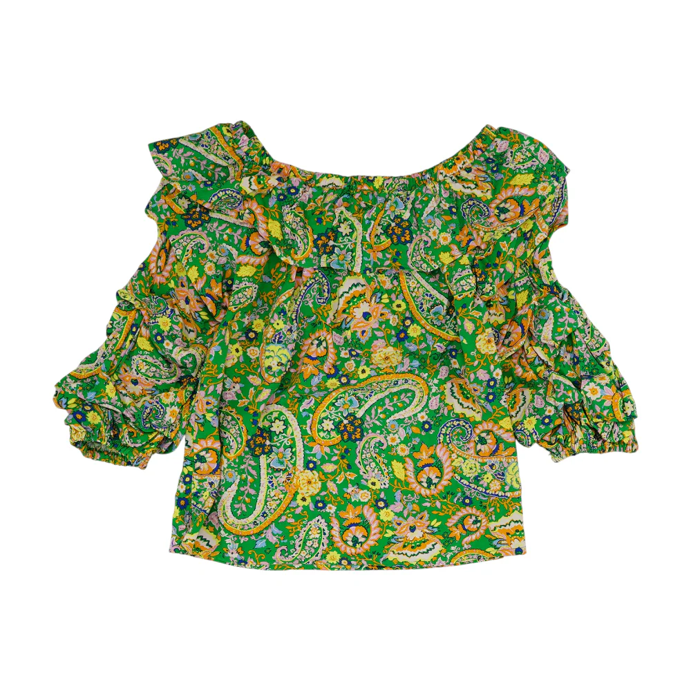 Green Floral Blouse - Image 2