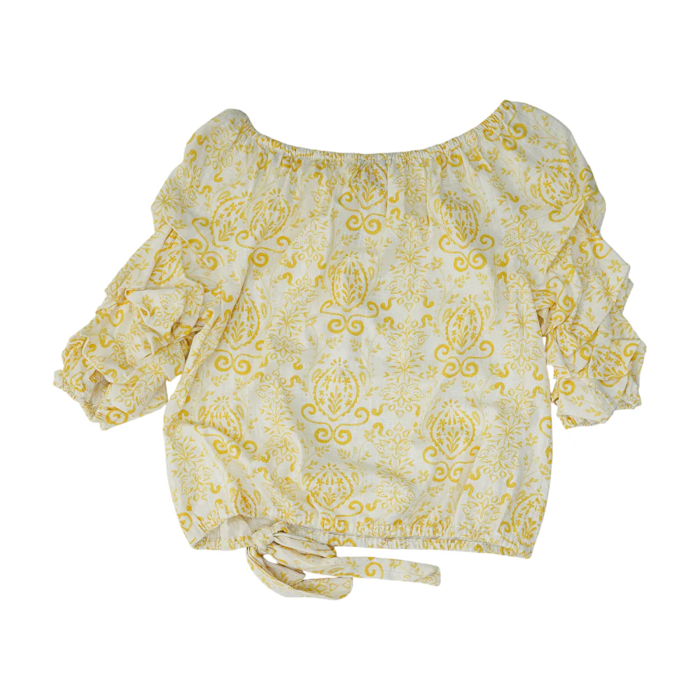 Yellow Print Blouse - Image 2