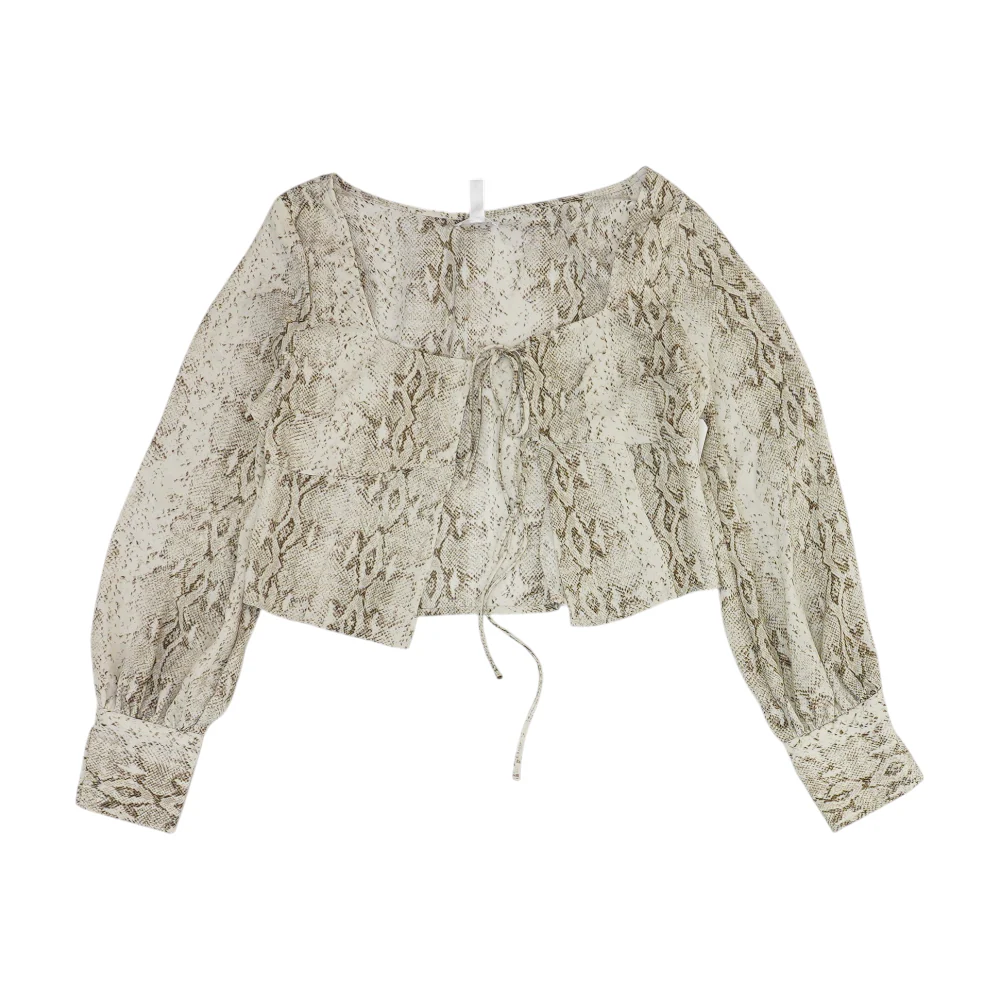 Gray Animal Print Blouse