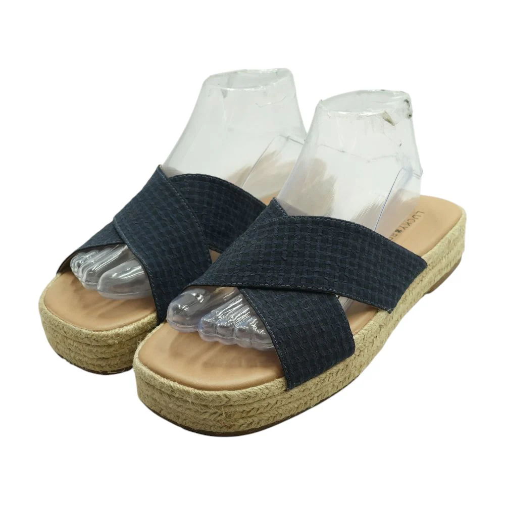 Blue Casual Slide Sandals